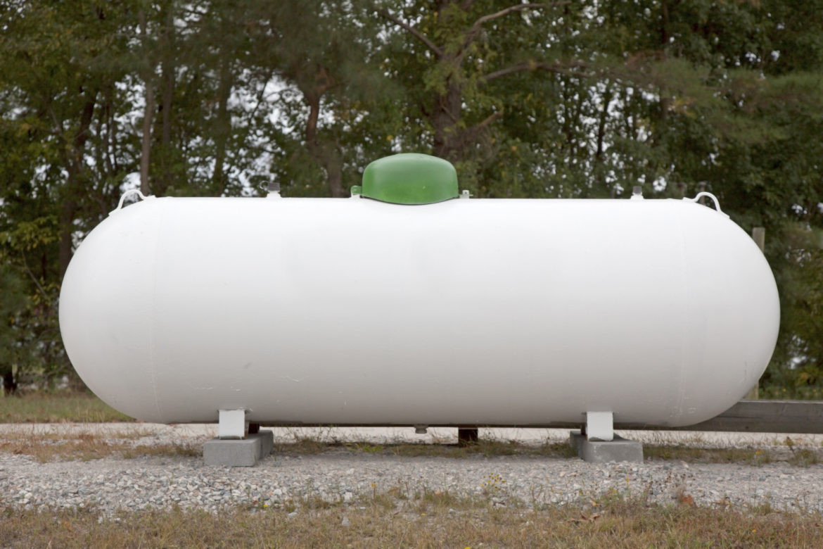 Propane Tank with Green Cap